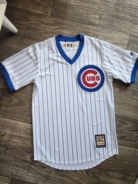 Chicago Cubs White Cooperstown Classic Men's Small Majestic Cool Base Jersey